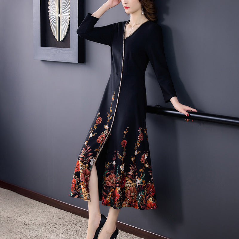 Women's Ninth Sleeve Mid-length Fashion Style Dress