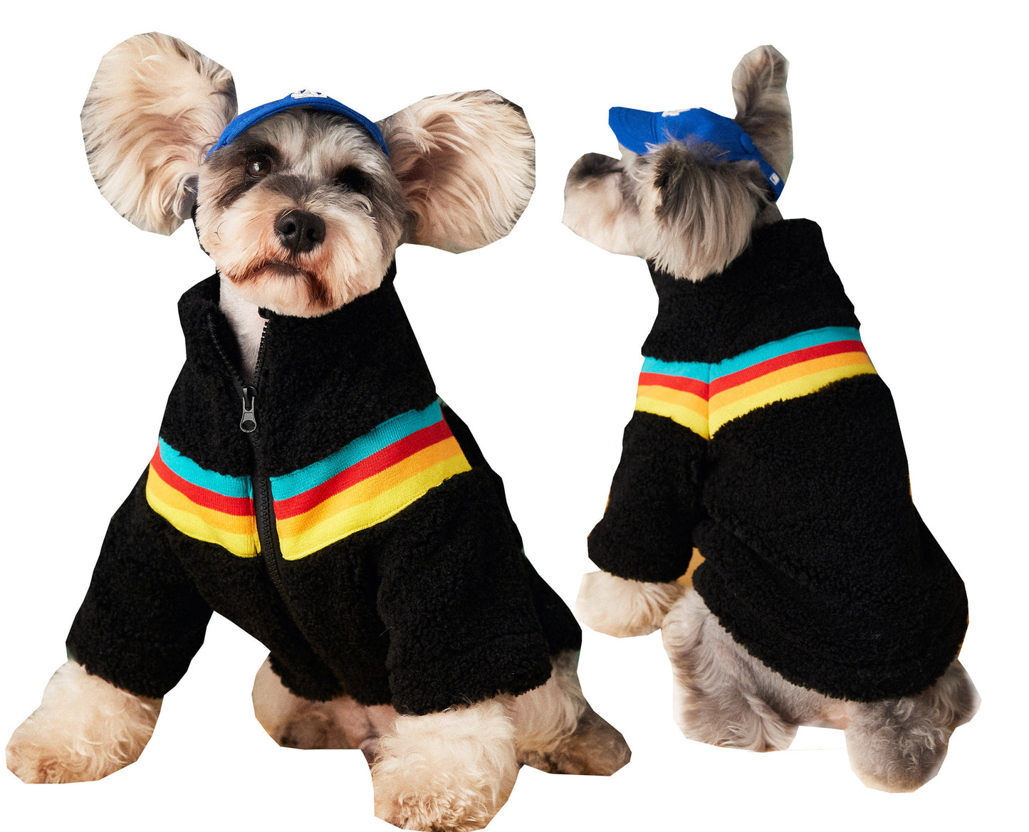 Pet Color Striped Casual Fashion Lamb Wool Coat
