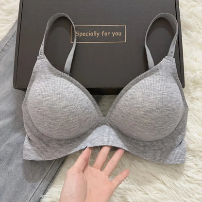 Womens Laid-Back Style Wireless Bra, Push-Up And Comfortable