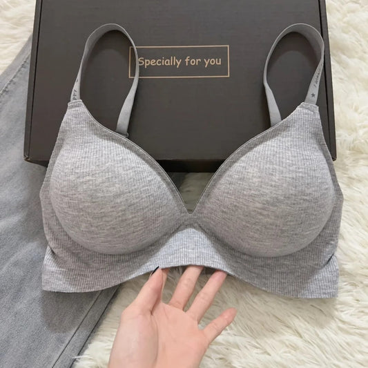 Womens Laid-Back Style Wireless Bra, Push-Up And Comfortable