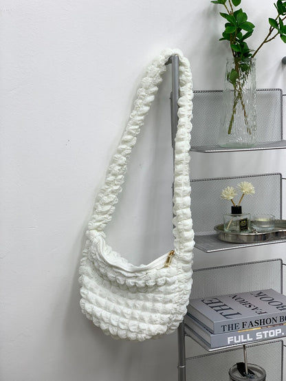 Women's Fashion Casual Rhombus Pleated Crossbody Bag