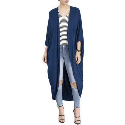 Women's Loose Bat-sleeve European And American Mid-length-sleeved Trench Coat