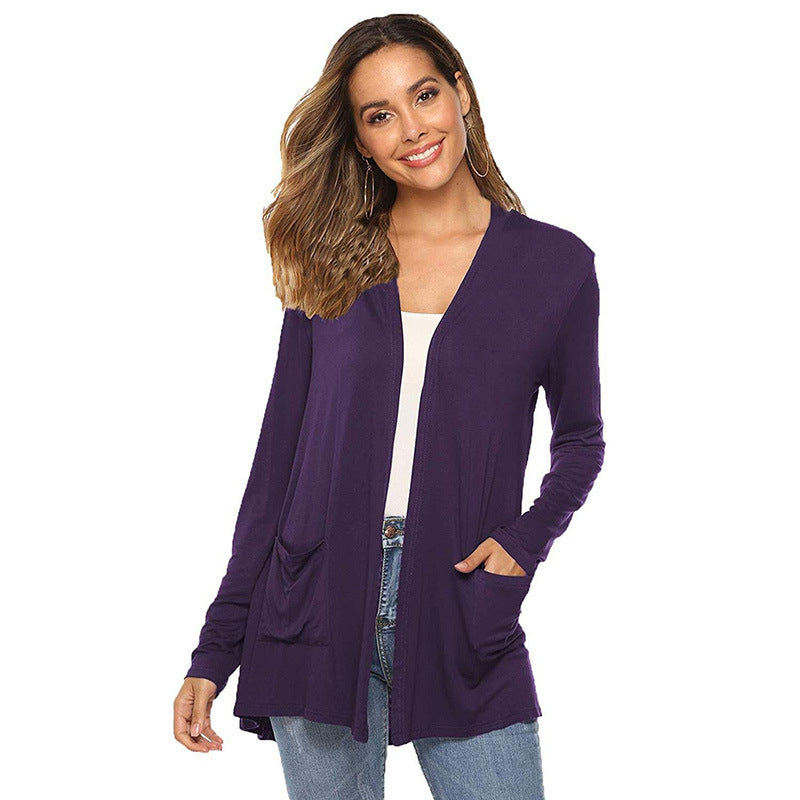 Versatile Cardigan Mid-length Long Sleeve Coat