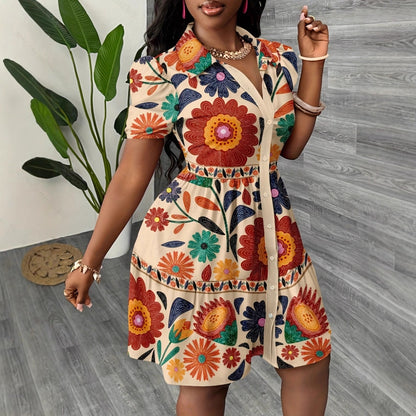 Women's Casual Simple Mini Dress Summer