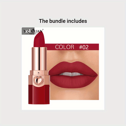 YABAOLIAN Lipstick 12 Colors Lipstick High Pigment Long Lasting Waterprrof Cosmetic Matte Lipstick