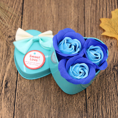 Soap Flower Gift Box Valentine's Day Gift Mother's Day Creative Gifts Bear Flower Rose Heart Shaped Tin Box