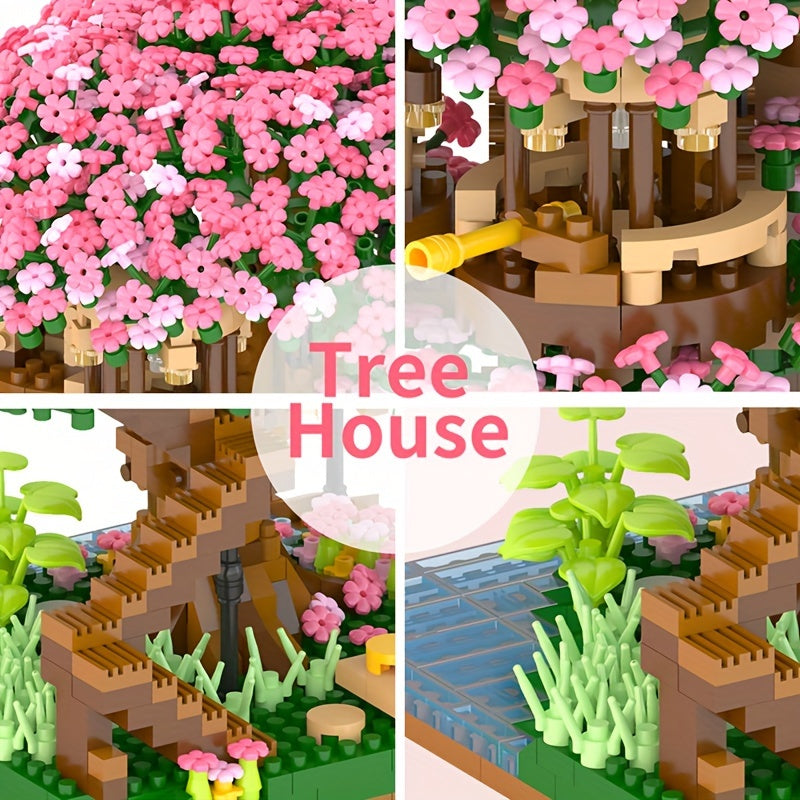 LHCX Cherry Bonsai Tree Building Sets For Girls, Mini Building Blocks Of Cherry Flower Bonsai Tree Kit, Mini Bricks Sakura Tree House, Halloween/Thanksgiving Day/Christmas Gift Easter Gift