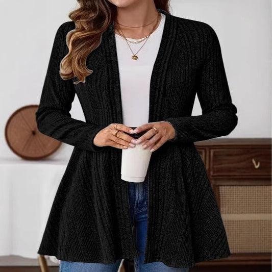 Long Sleeve Simple Cardigan Coat Mid-length