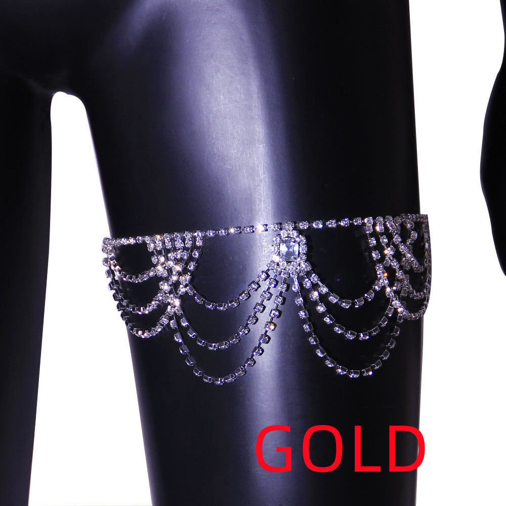 Fashionable And Versatile Diamond-set Body Chain For Women