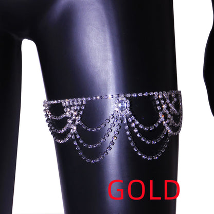 Fashionable And Versatile Diamond-set Body Chain For Women