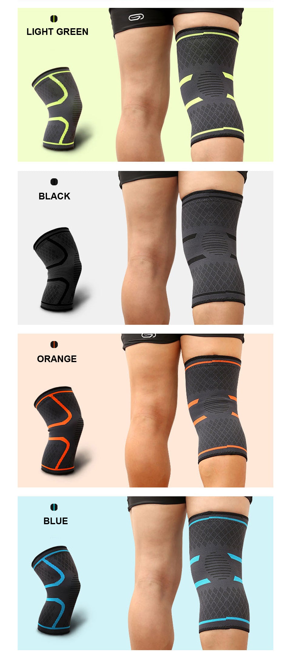 1pc AOLIKES Compression Knee Pad Sleeve - Breathable, Non-Slip, Durable Polyamide & Nylon, Ideal for Running, Volleyball, Basketball, Yoga, Tennis, Football