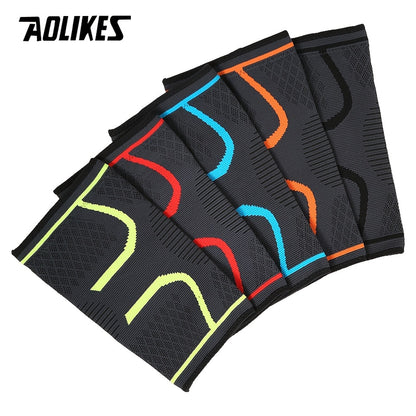 1pc AOLIKES Compression Knee Pad Sleeve - Breathable, Non-Slip, Durable Polyamide & Nylon, Ideal for Running, Volleyball, Basketball, Yoga, Tennis, Football