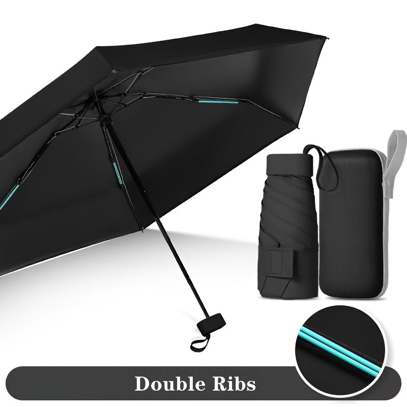 Premium Foldable Mini Pocket Umbrella - Compact Travel Umbrella with 6 Ribs | Lightweight Portable Rain Protection