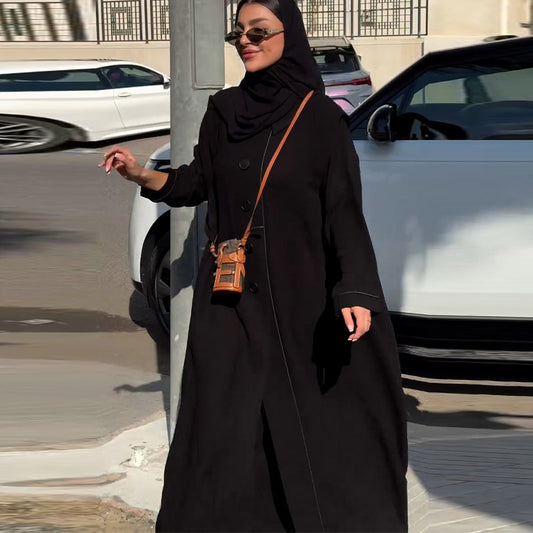 French Comfortable Mid-length Robe Women's Trench Coat And Overcoat