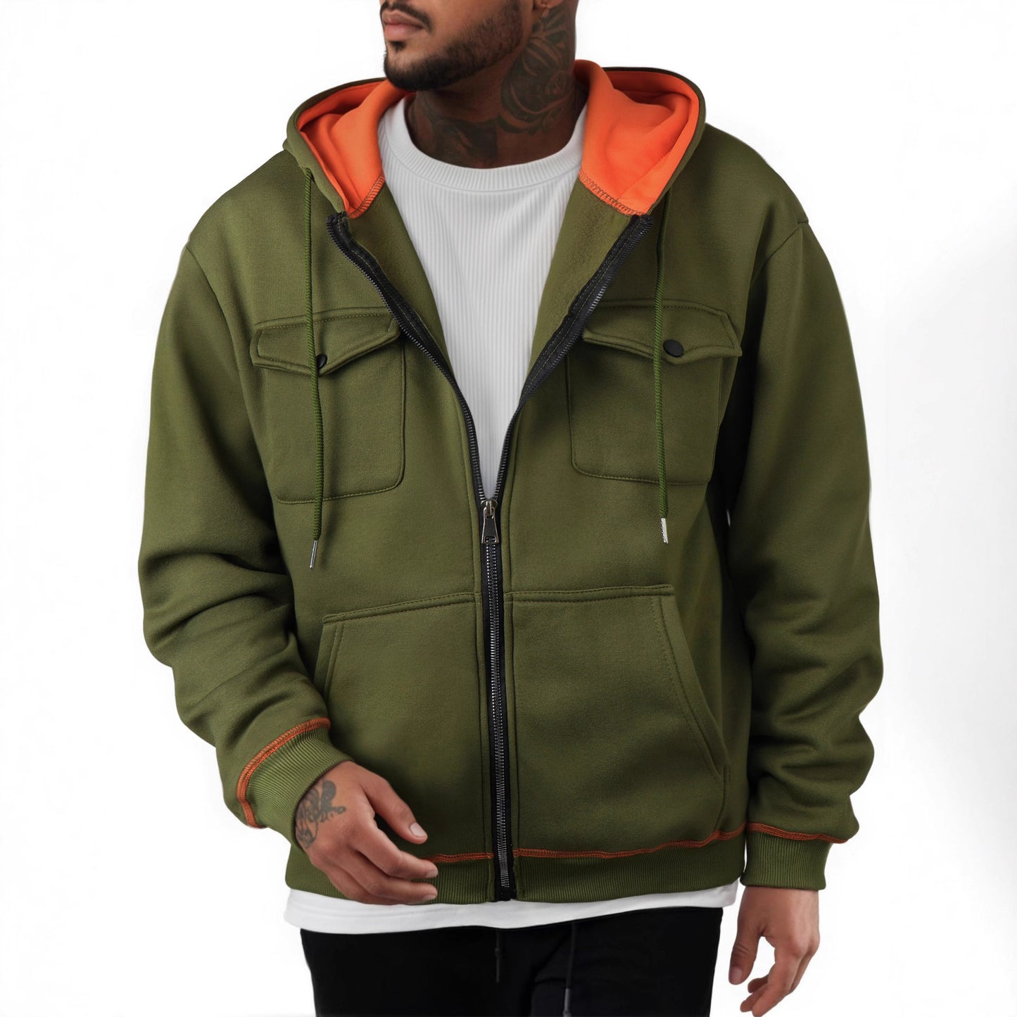 Men's Plus Size Casual Zipper Sweater