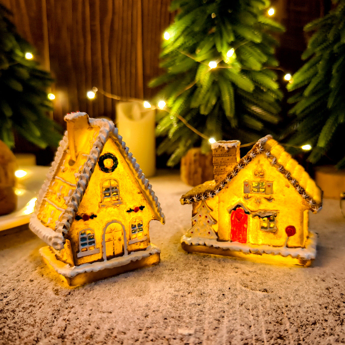 Christmas Small House Micro Landscape Luminous House Furnishings Ornaments