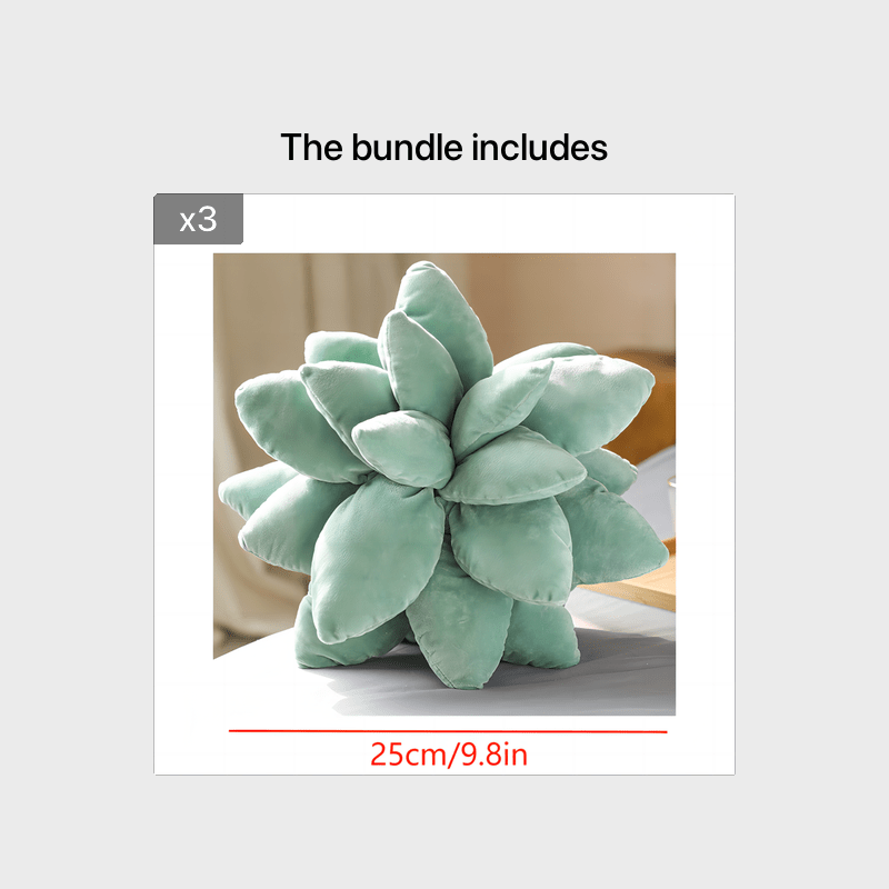 Succulent Pillow, Cute Pillows, Accent Pillows For Green Succulent Themed Home Decor, Soft Plush Cushions, Gifts For Succulent Lovers Or Kids (Dark Green) As Halloween, Chrismas Gift