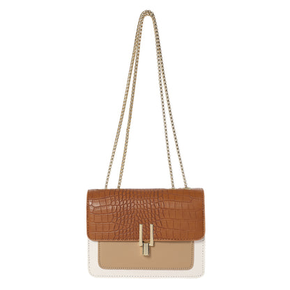 Trendy Flap Square Bag, Women's Fashion Faux Leather Purse, Stylish Chain Decor Crossbody Bag