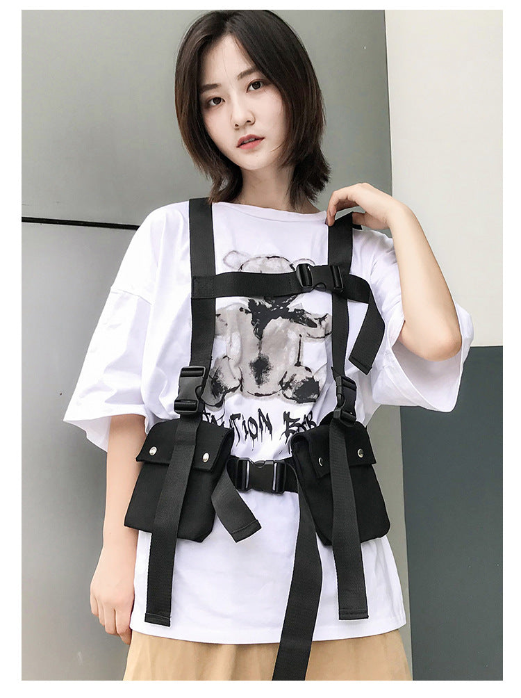Cool Style Crossbody Motorcycle Punk Canvas Chest Bag