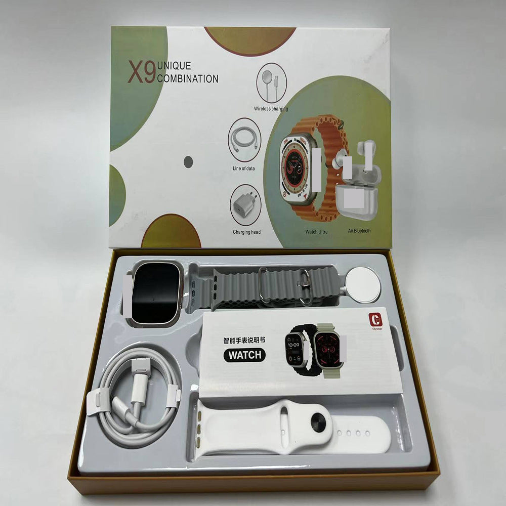 X8X9X10 Smart Watch Wireless Power Bank Bluetooth Headset Charging Plug Six-piece Double Strap