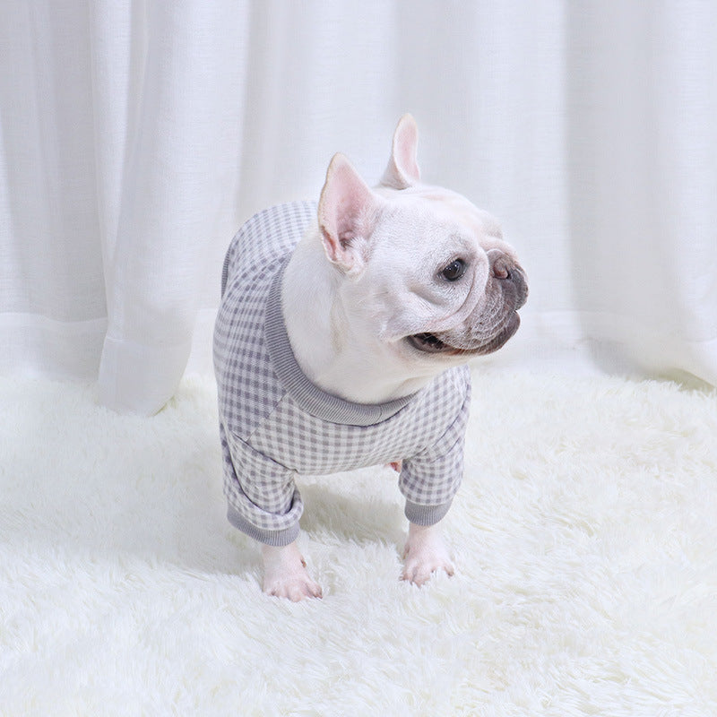 Fadou Autumn And Winter Plus Velvet Sweater Fat Plaid Dog Clothes