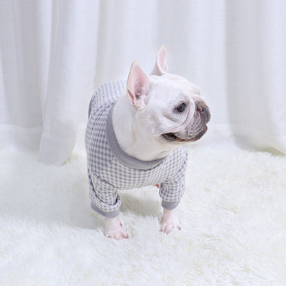 Fadou Autumn And Winter Plus Velvet Sweater Fat Plaid Dog Clothes