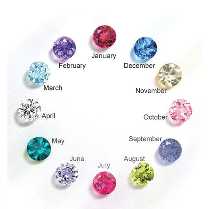 Golden Hollowed Angel Wings Pendant Necklace With Birthstone For Each Month