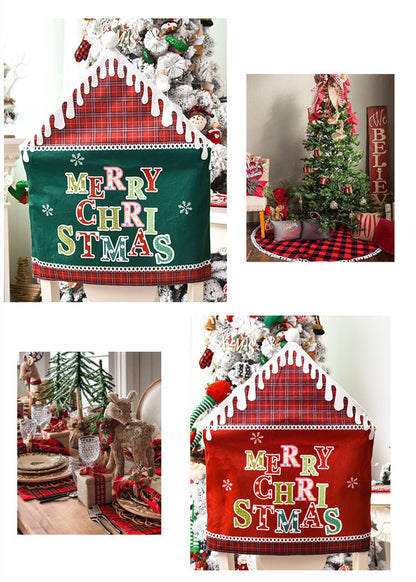 Christmas Decoration English Alphabet Chair Cover