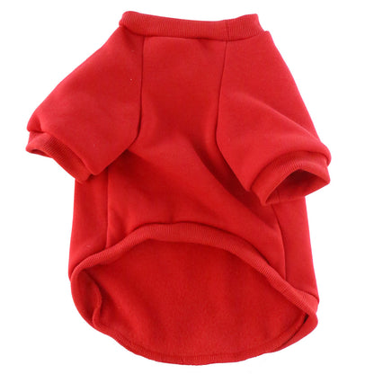 Pet Clothes Fleece-lined Thickened Solid Color Hoodie