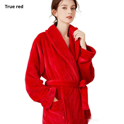 Coral Fleece Pajama Gowns For CouplesExtra Thick