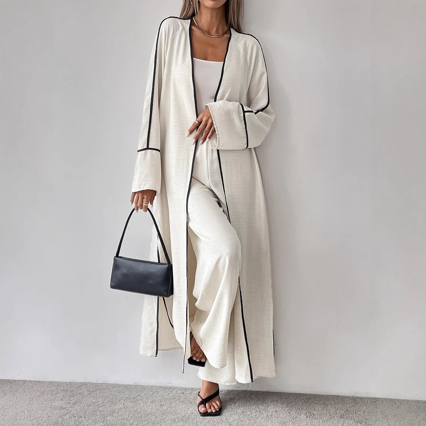 Fashionable Elegant Simple Women's Long-sleeve Cardigan Long Suit