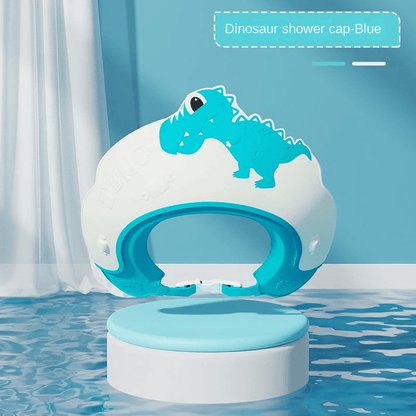 Baby Soft Rubber Waterproof Shampoo Cap, Children Shampoo Artifact, Baby Shampoo Cap Waterproof Ear Protector, Baby Bath Shower Cap, Dinosaur Pattern