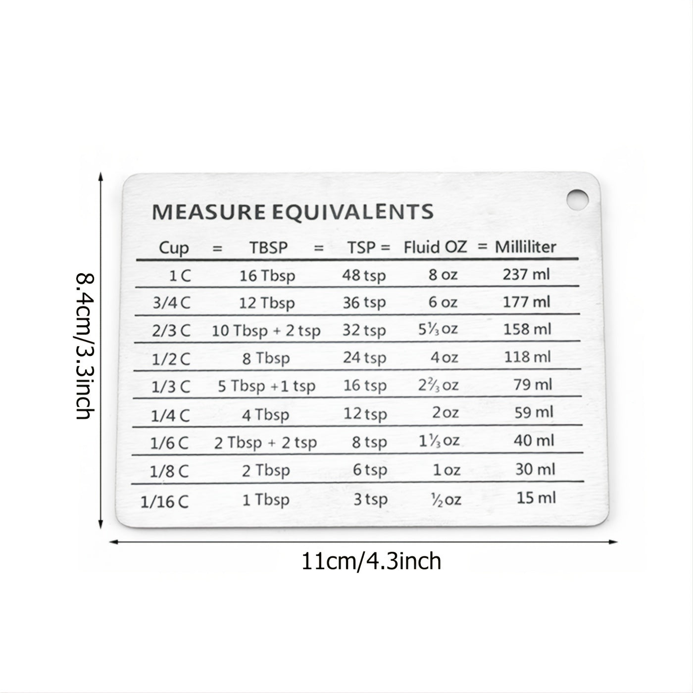 [1pc Magnetic Fridge Magnet Scale] 1pc Stainless Steel Fridge Magnet, With Magnetic Scale Plate, Common Unit Conversion Comparison Table 4.3in/3.3in