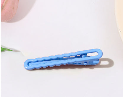 Hollow Wave Metal Barrettes Milk Fufu Candy Color