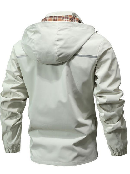 Lässiger, atmungsaktiver, mittellanger Trenchcoat mit Kapuze für Herren