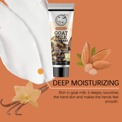 Handcreme aus Ziegenmilch, Nuss-Vanille, fest und strahlend