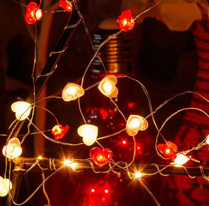 Valentine's Day Love LED Light Wedding Bouquet Gift Decorative Copper Wire Lamp