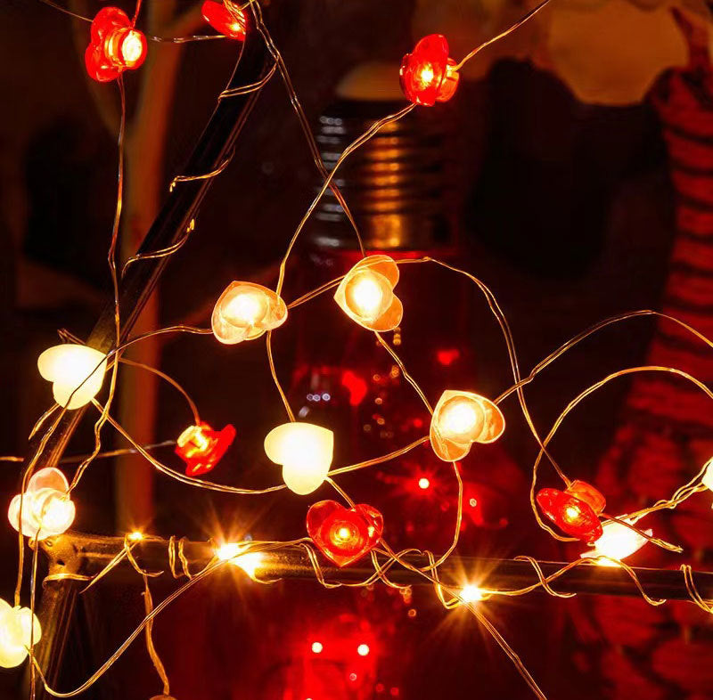 Valentine's Day Love LED Light Wedding Bouquet Gift Decorative Copper Wire Lamp