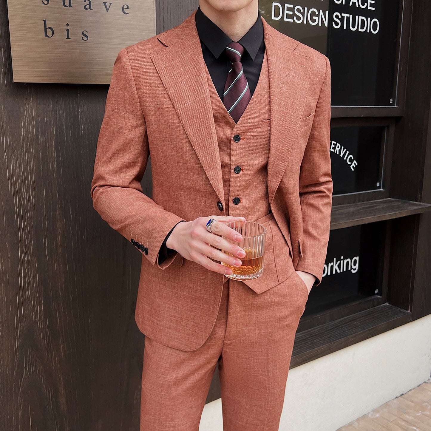 Spring And Summer Professional Casual Men's Three-piece Suit Jacket