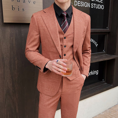 Spring And Summer Professional Casual Men's Three-piece Suit Jacket