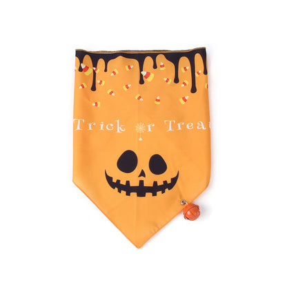 Pet Dog And Cat Halloween Print Triangle Saliva Towel