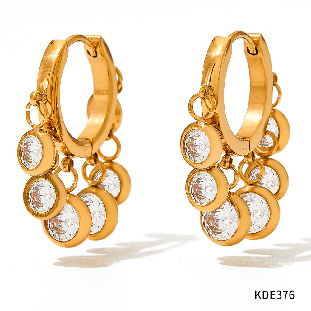 New Zircon Geometric Delicate Earrings Women