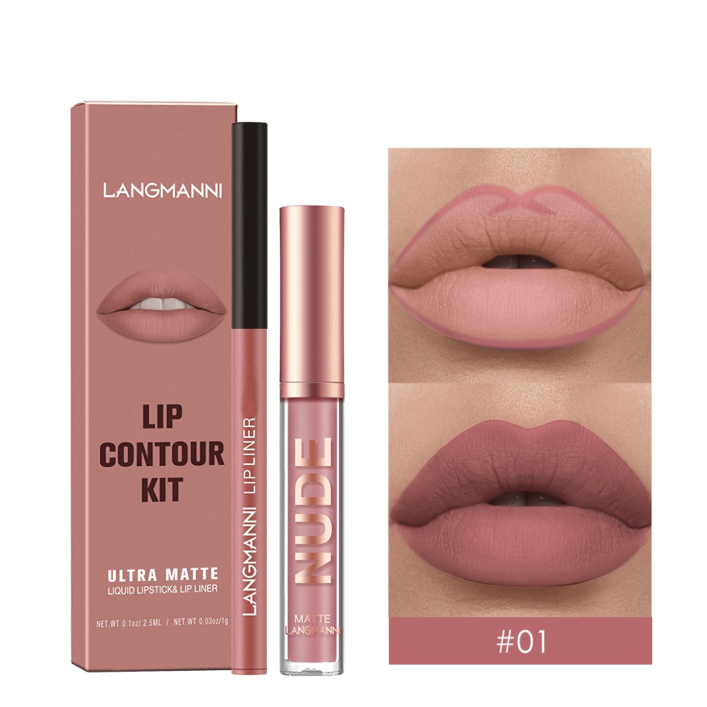 Combination Set of Lip Liner and Lip Gloss