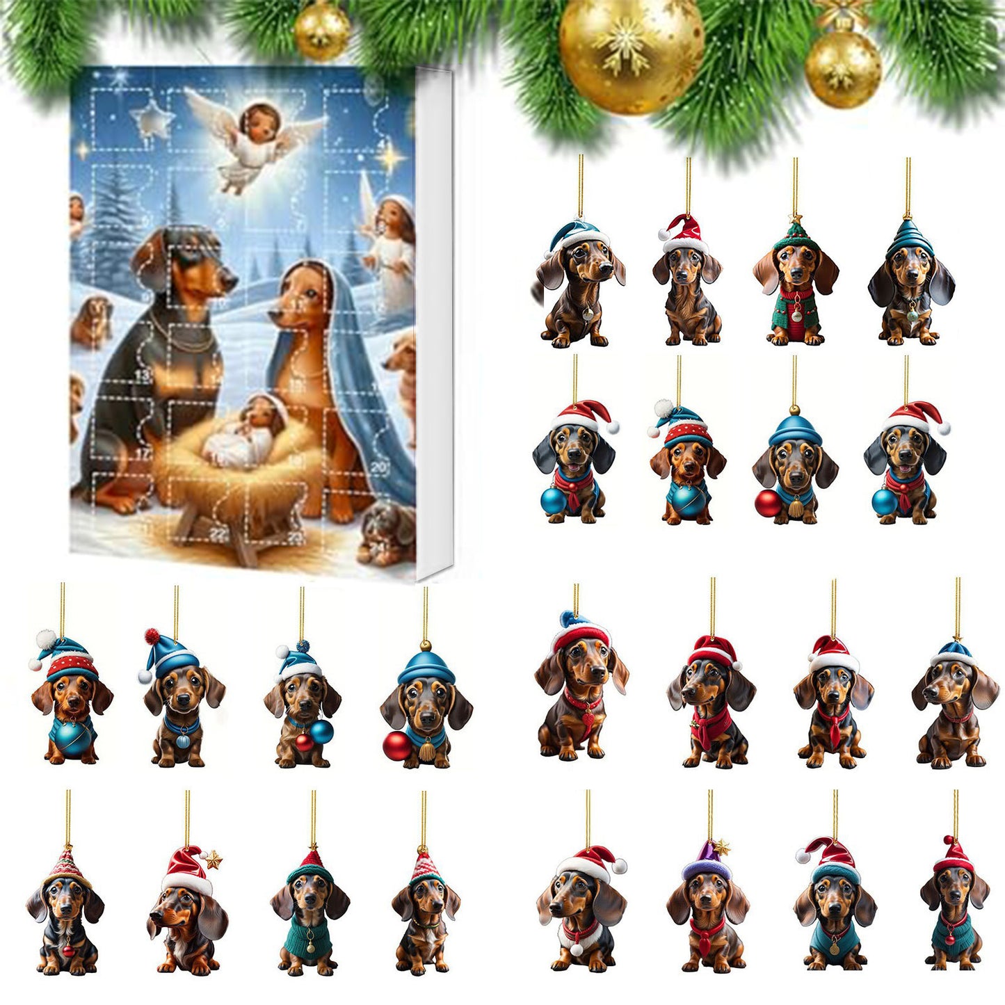 Christmas Countdown Pet Pendant Home Decoration