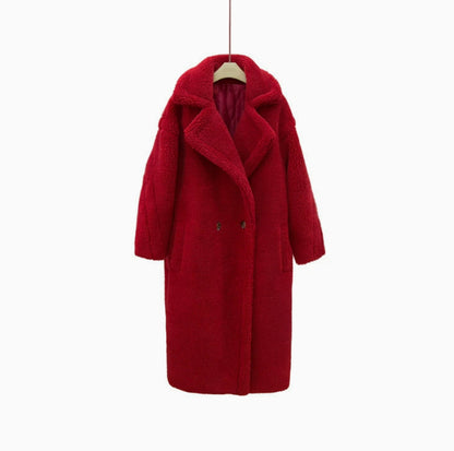 Caterpillar-style Long Coat Women's Faux Fur Jacket