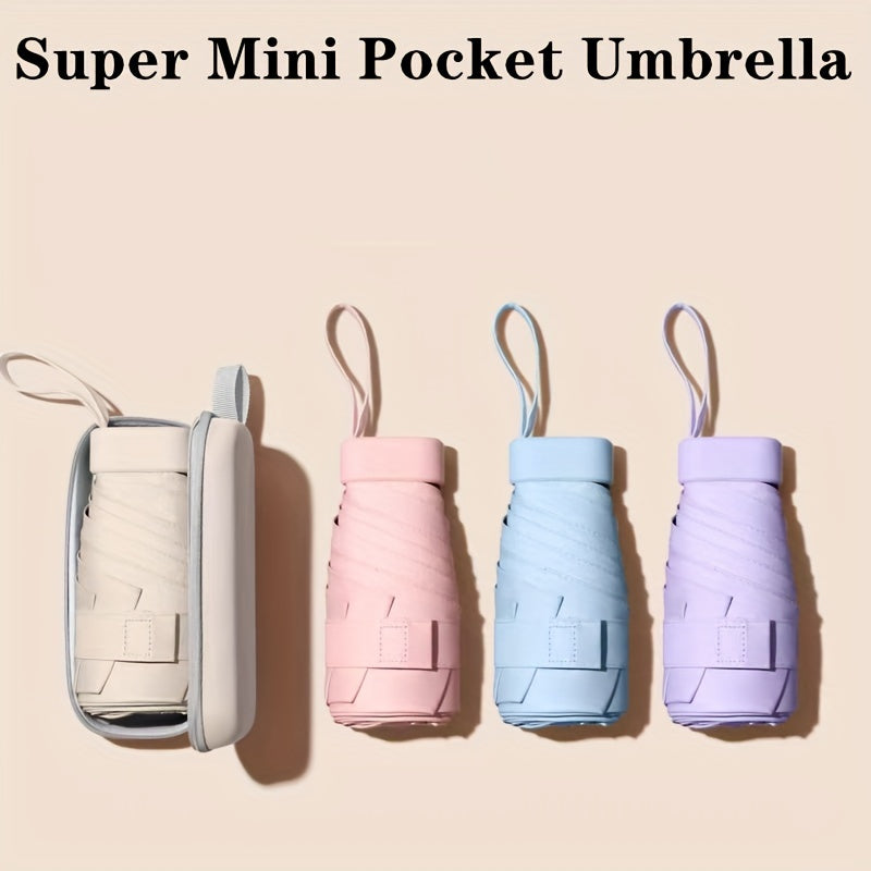 Premium Foldable Mini Pocket Umbrella - Compact Travel Umbrella with 6 Ribs | Lightweight Portable Rain Protection