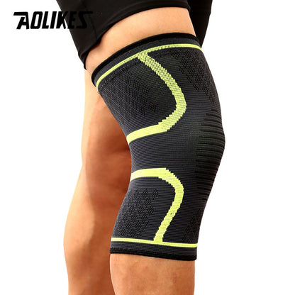 1pc AOLIKES Compression Knee Pad Sleeve - Breathable, Non-Slip, Durable Polyamide & Nylon, Ideal for Running, Volleyball, Basketball, Yoga, Tennis, Football
