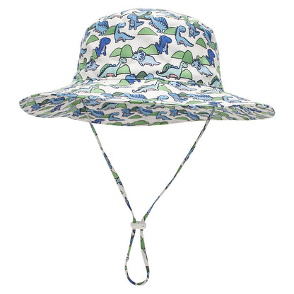 Kids Dinosaur Bucket Hat - UV Sun Protection Beach Hat for Boys & Girls Ages 3-14