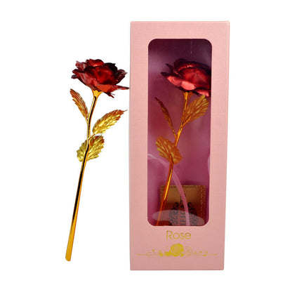 Gold Foil Rose Flower Window Gift Box For Valentine's Day