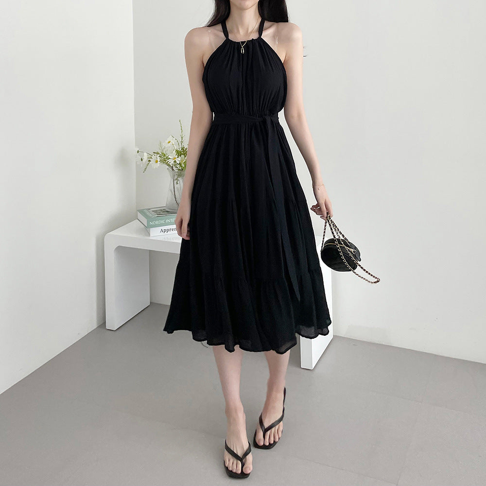 Fashion Halter Mid-length Dress Women